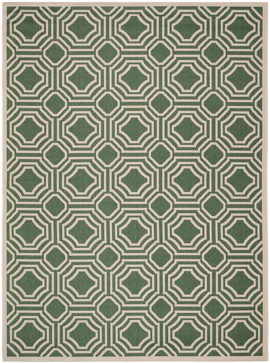 Safavieh Courtyard Cy6112 - 332 Dark Green / Beige Rugs - Safavieh - cy6112 - 332 - 5r