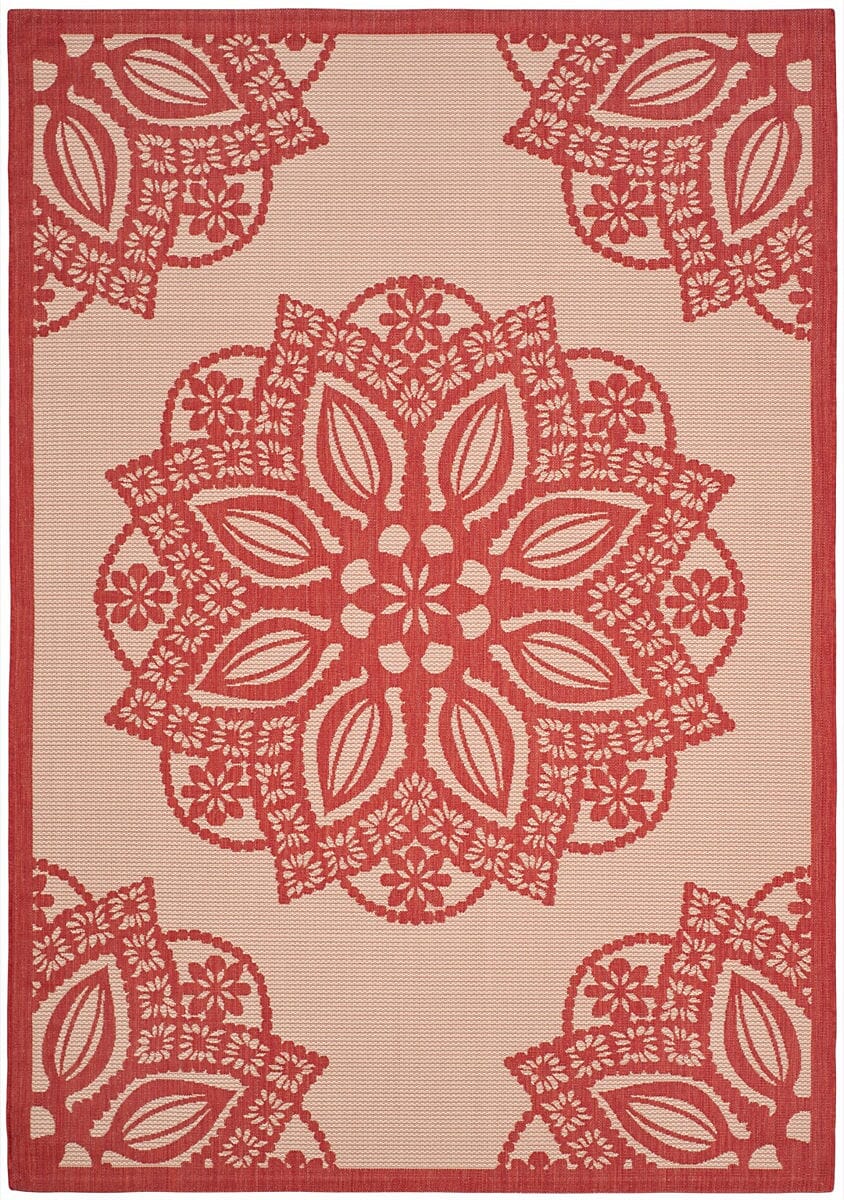 Safavieh Courtyard Cy6139 - 238 Beige / Red Rugs - Safavieh - cy6139 - 238 - 7sq