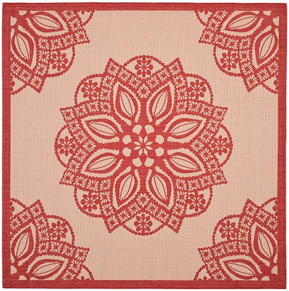Safavieh Courtyard Cy6139 - 238 Beige / Red Rugs - Safavieh - cy6139 - 238 - 7sq
