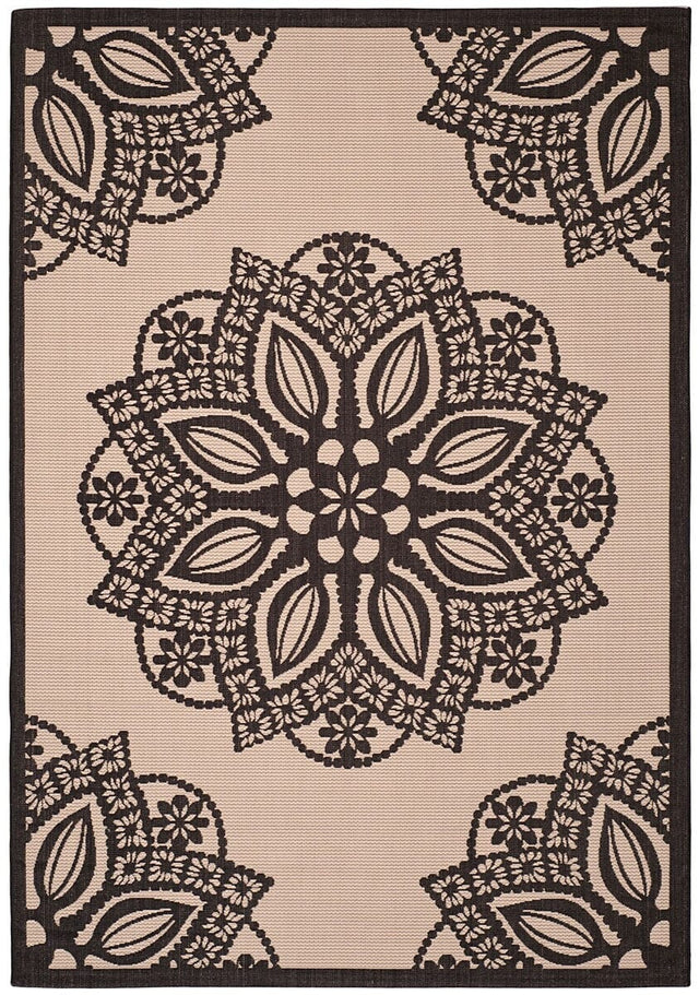 Safavieh Courtyard Cy6139 - 256 Beige / Black Rugs - Safavieh - cy6139 - 256 - 7sq