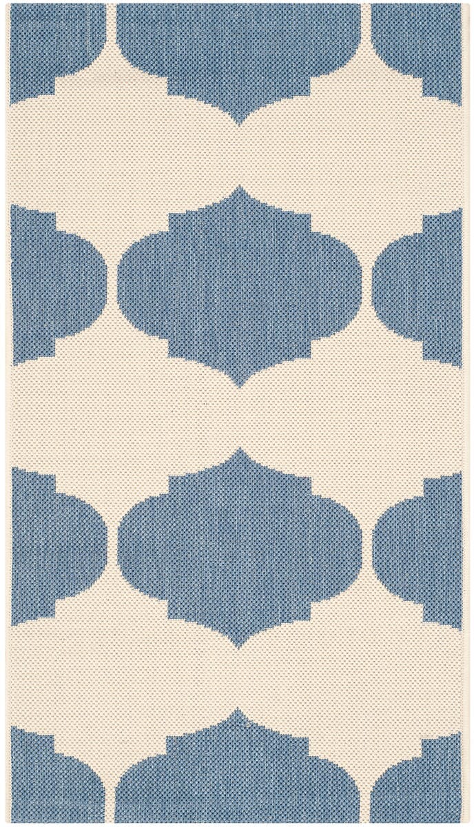 Safavieh Courtyard Cy6162 - 233 Beige / Blue Rugs - Safavieh - cy6162 - 233 - 5r