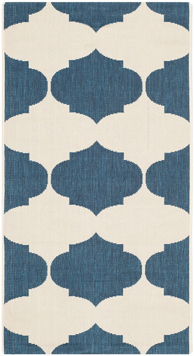 Safavieh Courtyard Cy6162 - 258 Beige / Navy Rugs - Safavieh - cy6162 - 258 - 5r