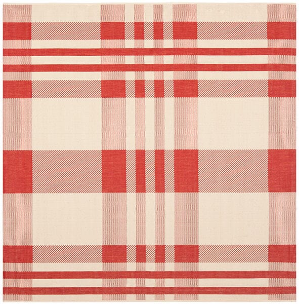 Safavieh Courtyard Cy6201 - 238 Red / Bone Rugs - Safavieh - cy6201 - 238 - 7sq