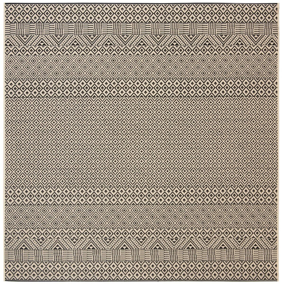 Safavieh Courtyard Cy6235 - 25612 Beige / Black Rugs - Safavieh - cy6235 - 25612 - 7sq