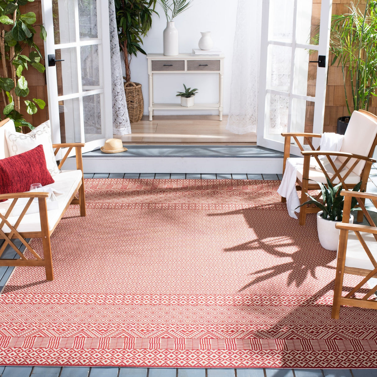 Safavieh Courtyard Cy6235 Beige/Red Rug - Safavieh - cy6235 - 23812 - 28