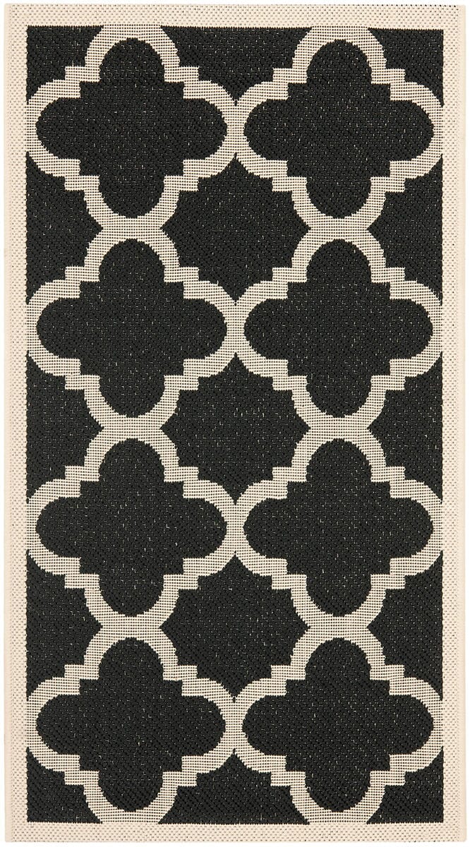 Safavieh Courtyard Cy6243 - 266 Black / Beige Rugs - Safavieh - cy6243 - 266 - 5r