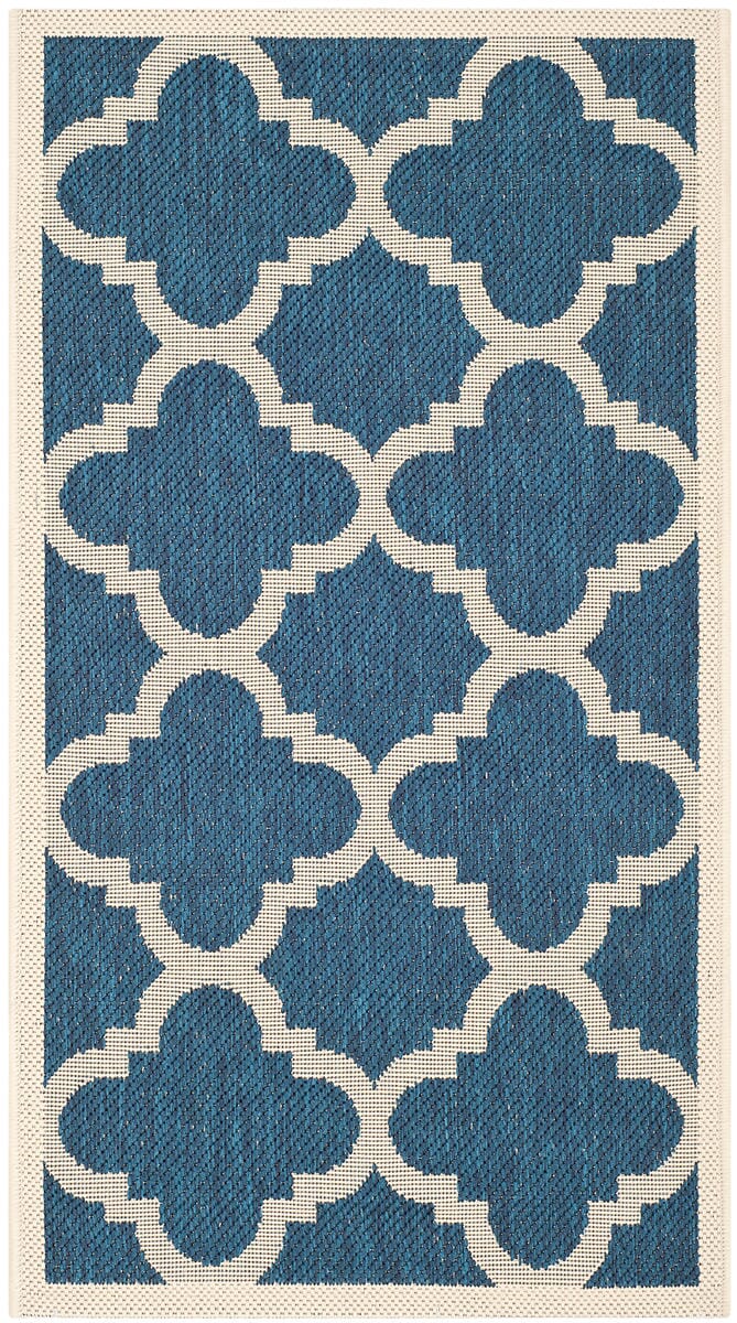 Safavieh Courtyard Cy6243 - 268 Navy / Beige Rugs - Safavieh - cy6243 - 268 - 5r