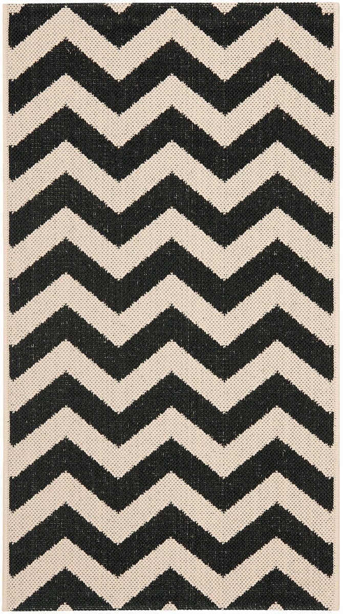 Safavieh Courtyard Cy6244 - 256 Black / Beige Rugs - Safavieh - cy6244 - 256 - 5r