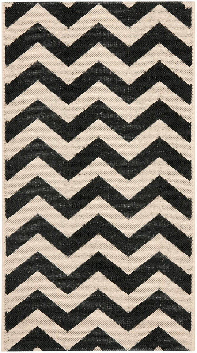 Safavieh Courtyard Cy6244 - 256 Black / Beige Rugs - Safavieh - cy6244 - 256 - 5r