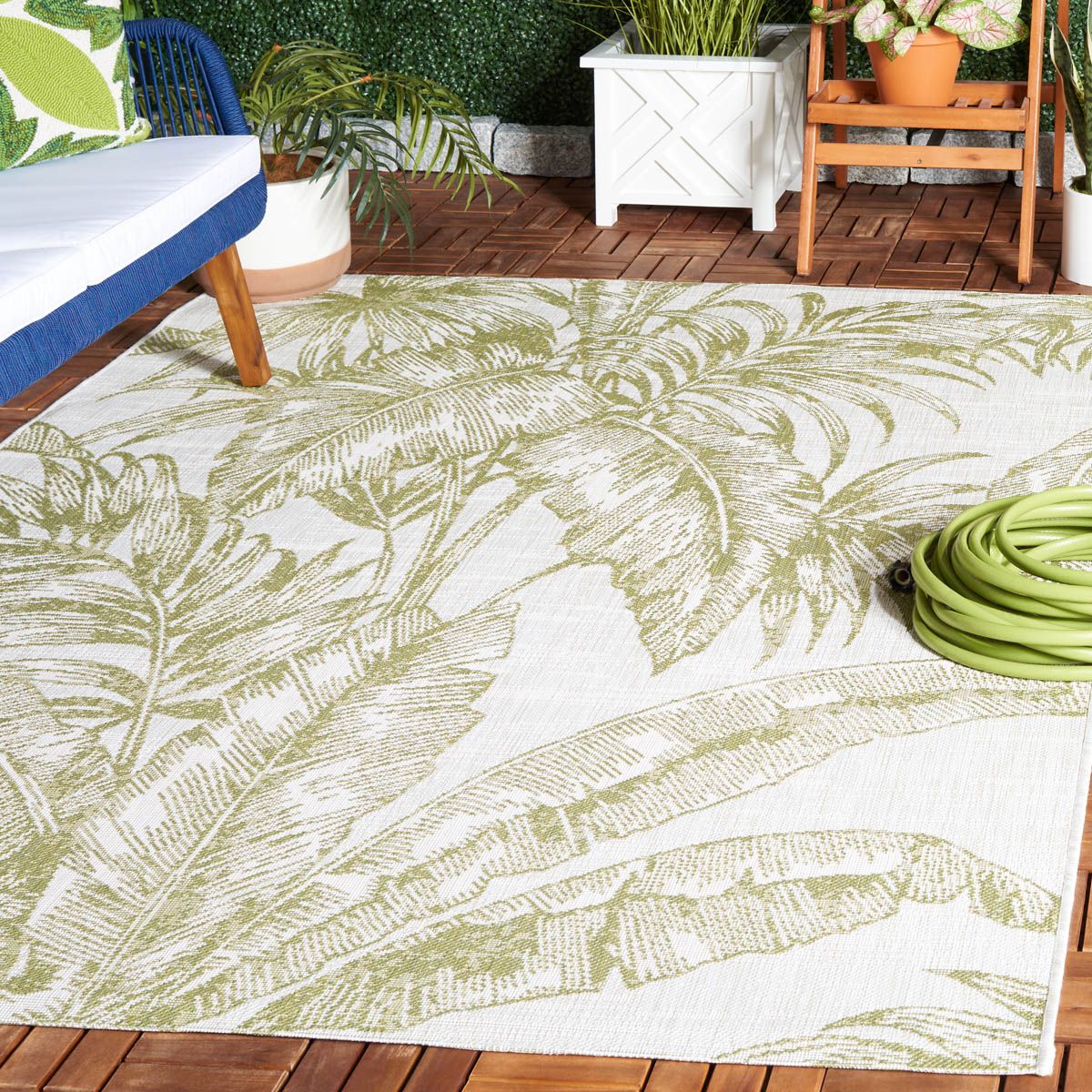 Safavieh Courtyard Cy6373 - 527 Ivory/Green Rug - Safavieh - cy6373 - 527 - 7r