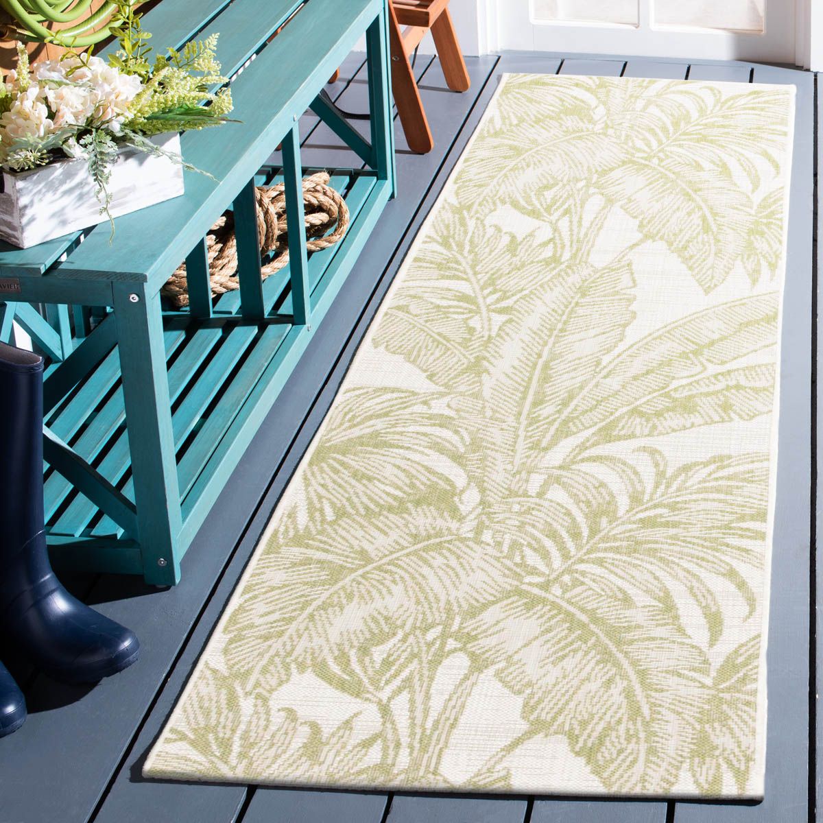 Safavieh Courtyard Cy6373 - 527 Ivory/Green Rug - Safavieh - cy6373 - 527 - 7r