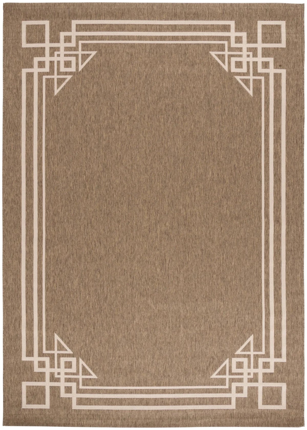 Safavieh Courtyard 6'-7" x 9'-6" Rug in Brown / Light Beige