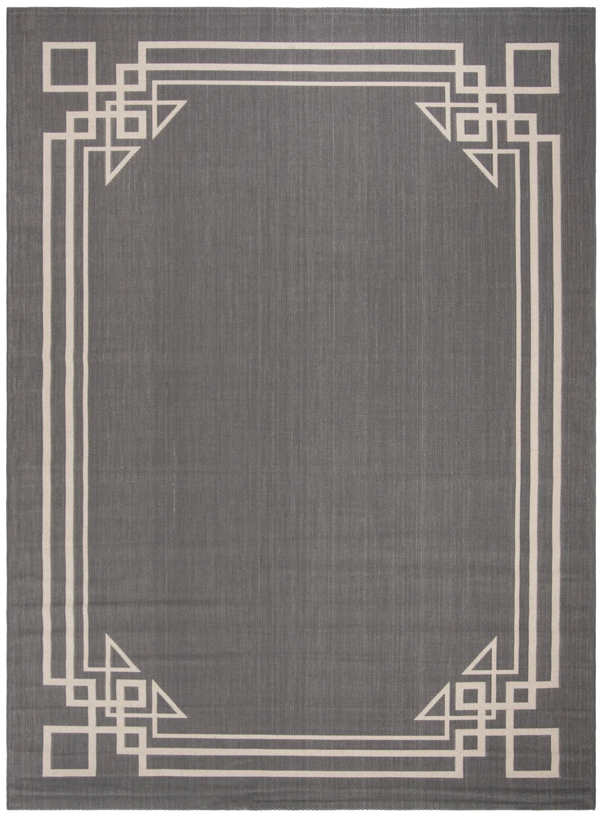 Safavieh Courtyard 6'-7" x 9'-6" Rug in Anthracite / Light Beige