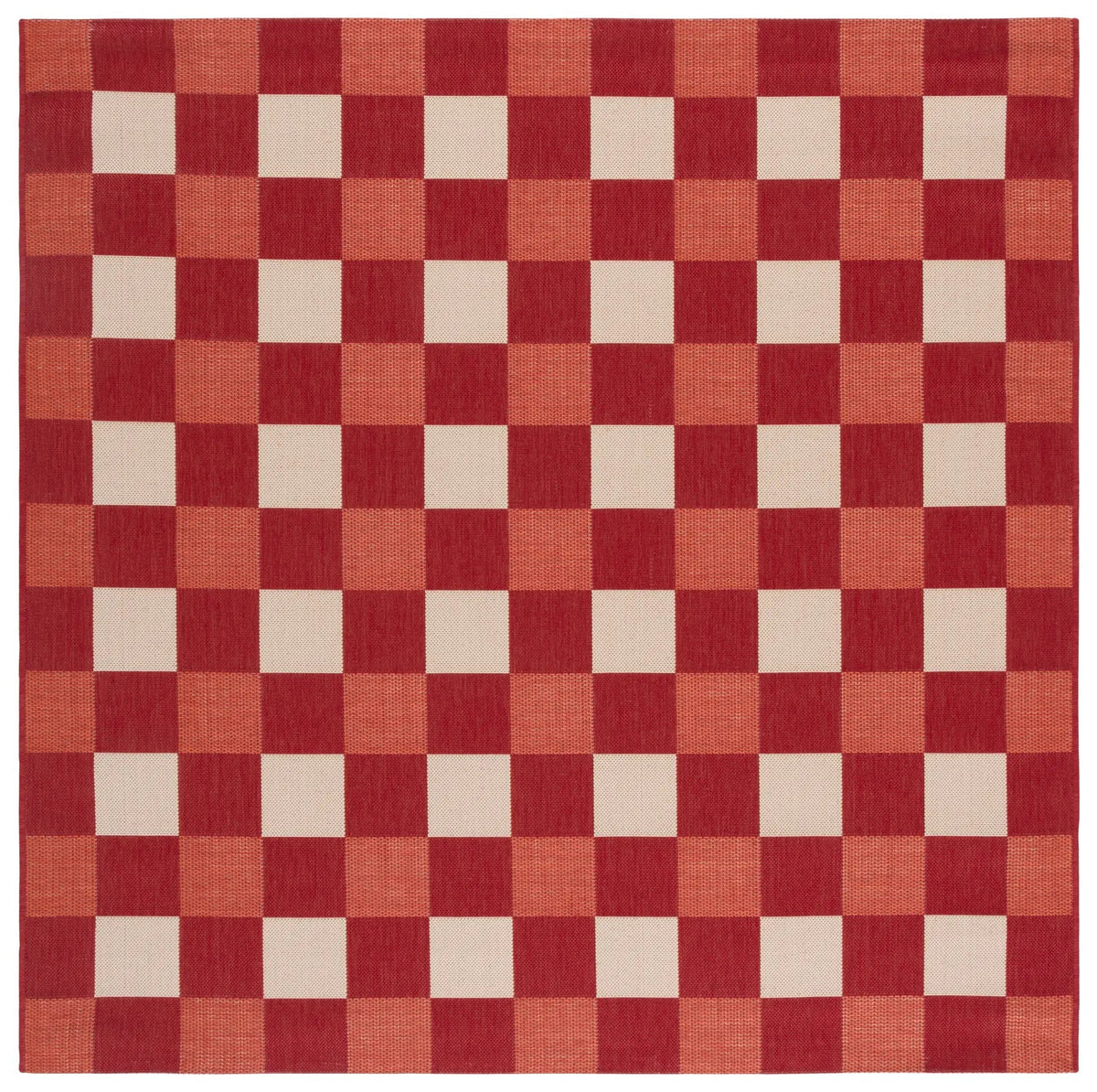 Safavieh Courtyard 6'-7" x 6'-7" Rug in Red / Beige