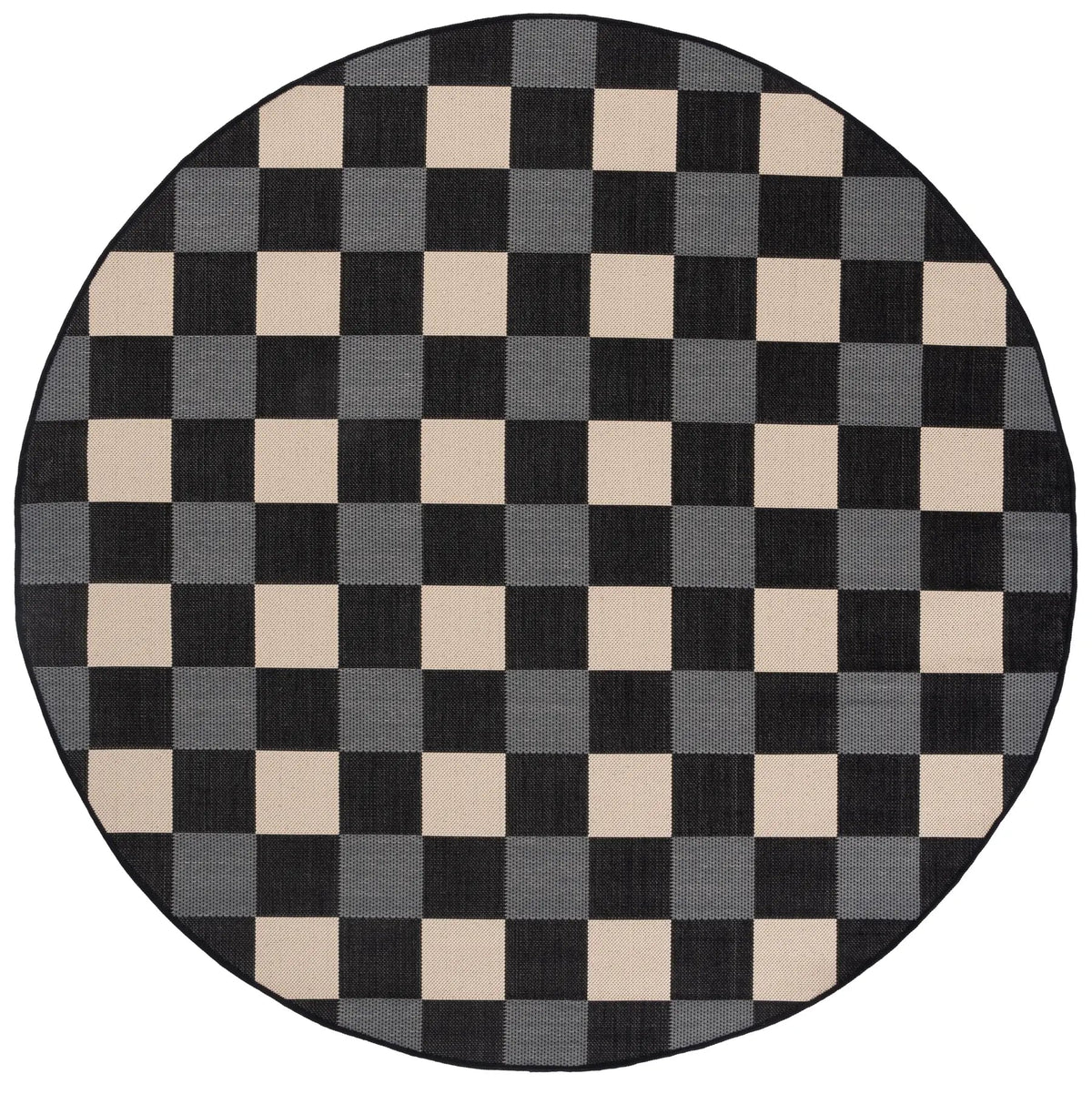 Safavieh Courtyard 6'-7" x 6'-7" Rug in Black / Beige