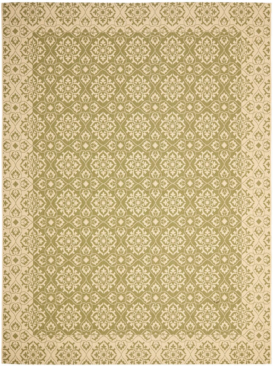 Safavieh Courtyard Cy6550 - 24 Green / Creme Rugs - Safavieh - cy6550 - 24 - 8r