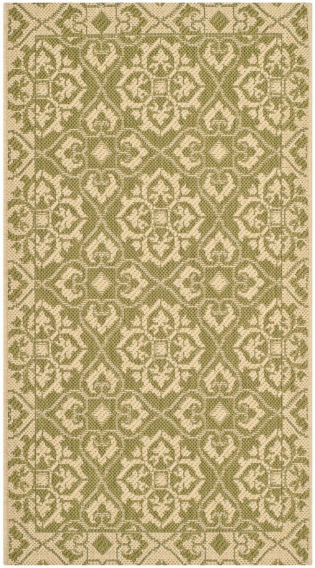 Safavieh Courtyard Cy6550 - 24 Green / Creme Rugs - Safavieh - cy6550 - 24 - 8r