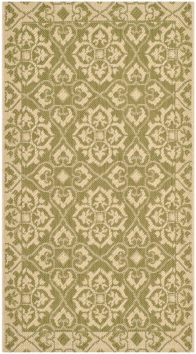 Safavieh Courtyard Cy6550 - 24 Green / Creme Rugs - Safavieh - cy6550 - 24 - 8r