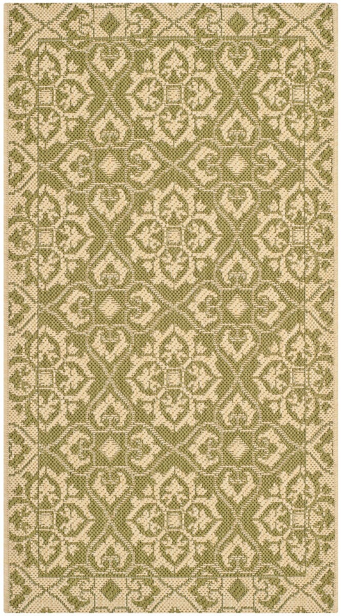 Safavieh Courtyard Cy6550 - 24 Green / Creme Rugs - Safavieh - cy6550 - 24 - 8r