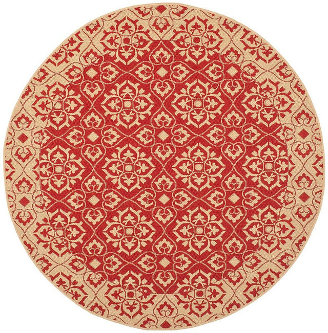 Safavieh Courtyard Cy6550 - 28 Red / Creme Rugs - Safavieh - cy6550 - 28 - 5r