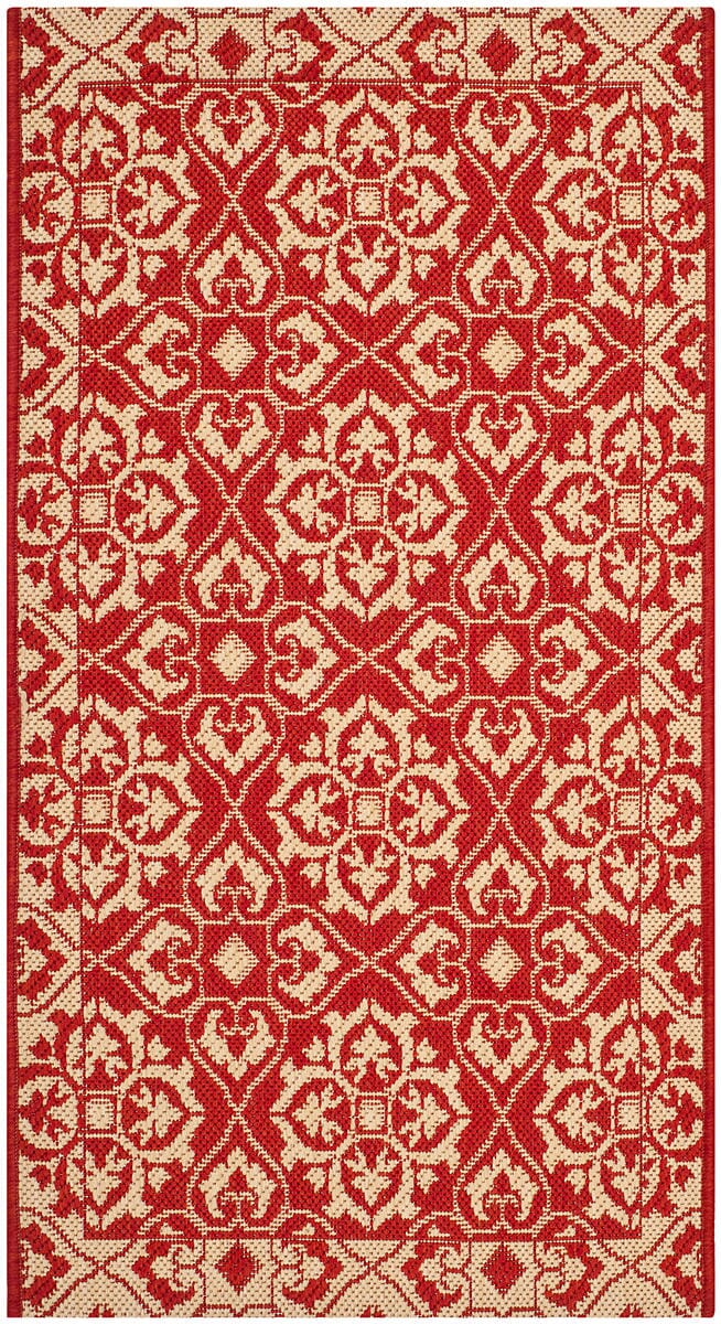 Safavieh Courtyard Cy6550 - 28 Red / Creme Rugs - Safavieh - cy6550 - 28 - 5r