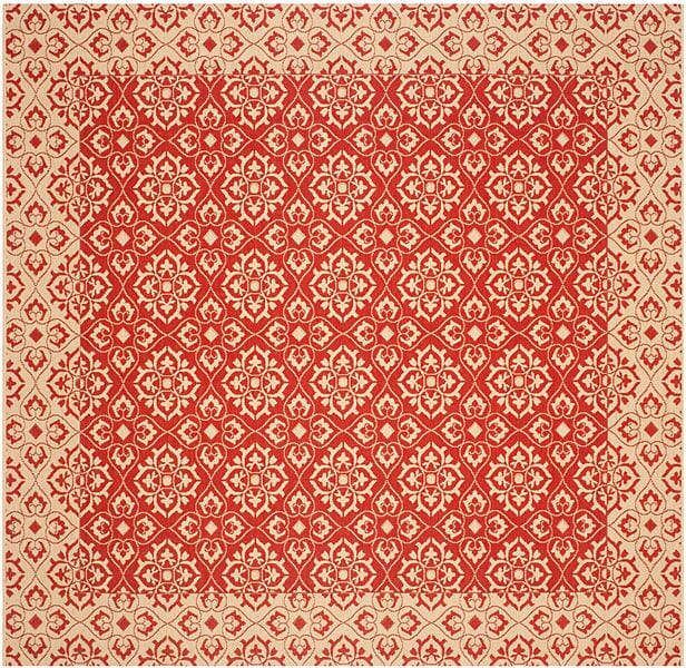Safavieh Courtyard Cy6550 - 28 Red / Creme Rugs - Safavieh - cy6550 - 28 - 8sq