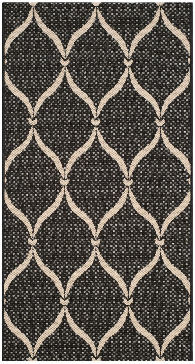 Safavieh Courtyard Cy6654 - 256 Black/Beige Rug - Safavieh - cy6654 - 256 - 7r