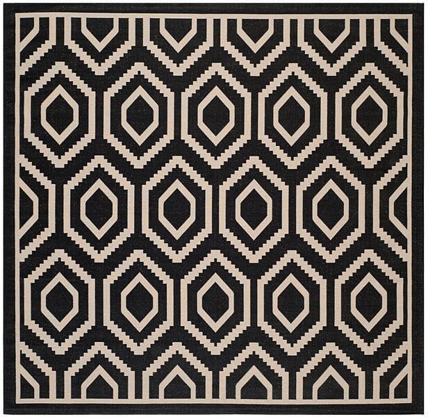 Safavieh Courtyard Cy6902 - 266 Black / Beige Rugs - Safavieh - cy6902 - 266 - 8sq