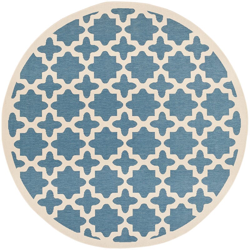 Safavieh Courtyard Cy6913 - 243 Blue / Beige Rugs - Safavieh - cy6913 - 243 - 5r