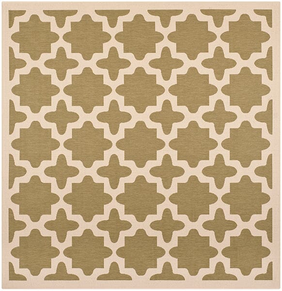 Safavieh Courtyard Cy6913 - 244 Green / Beige Rugs - Safavieh - cy6913 - 244 - 4sq