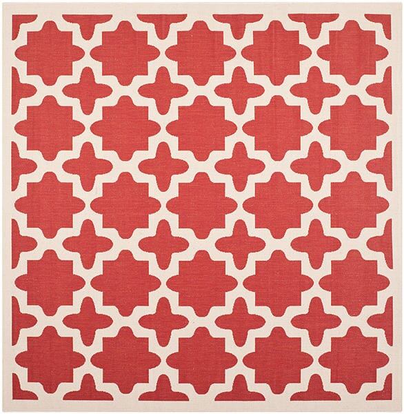 Safavieh Courtyard Cy6913 - 248 Red / Bone Rugs - Safavieh - cy6913 - 248 - 4sq