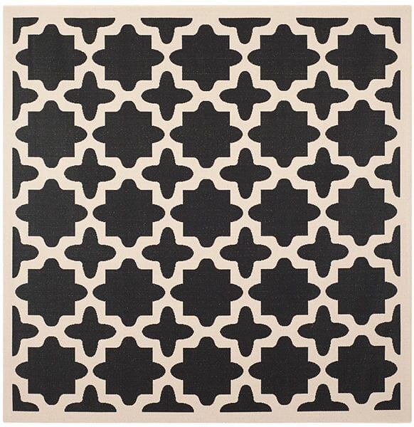 Safavieh Courtyard Cy6913 - 266 Black / Beige Rugs - Safavieh - cy6913 - 266 - 4sq