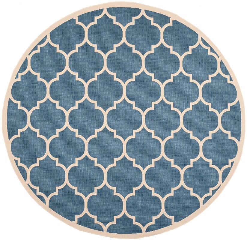 Safavieh Courtyard Cy6914 - 243 Blue / Beige Rugs - Safavieh - cy6914 - 243 - 5r