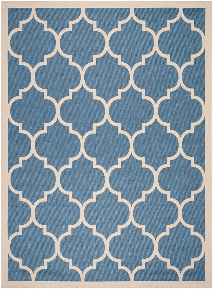 Safavieh Courtyard Cy6914 - 243 Blue / Beige Rugs - Safavieh - cy6914 - 243 - 5r