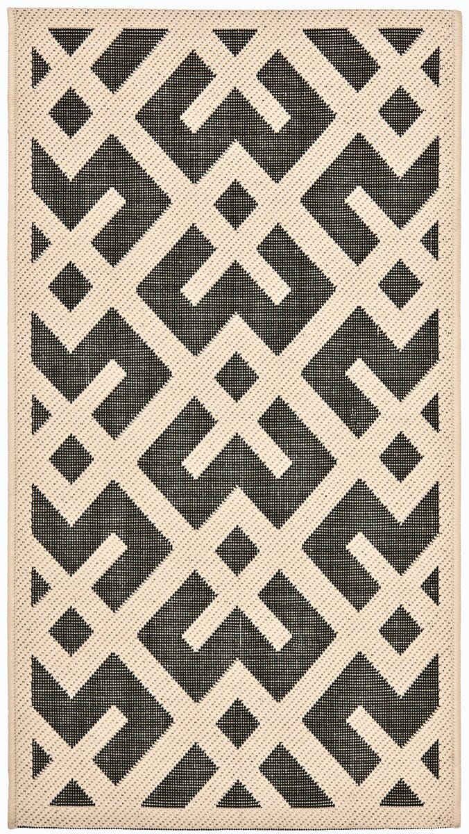 Safavieh Courtyard Cy6915 - 216 Black / Beige Rugs - Safavieh - cy6915 - 216 - 5r