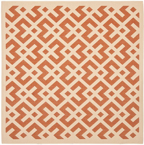 Safavieh Courtyard Cy6915 - 231 Terracotta / Bone Rugs - Safavieh - cy6915 - 231 - 4sq