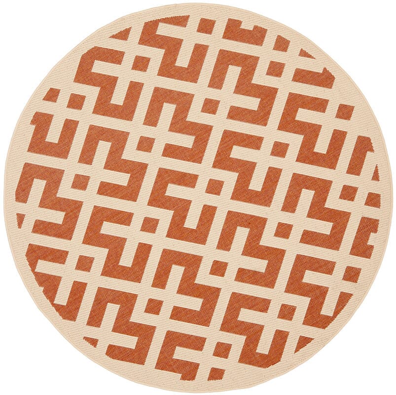 Safavieh Courtyard Cy6915 - 231 Terracotta / Bone Rugs - Safavieh - cy6915 - 231 - 5r