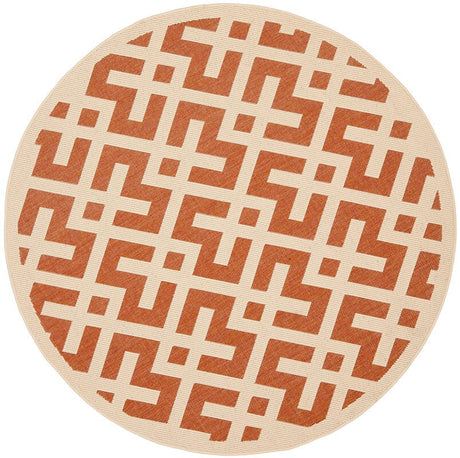 Safavieh Courtyard Cy6915 - 231 Terracotta / Bone Rugs - Safavieh - cy6915 - 231 - 5r