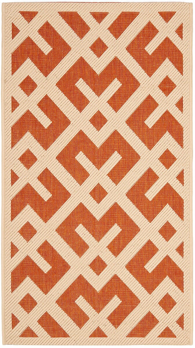 Safavieh Courtyard Cy6915 - 231 Terracotta / Bone Rugs - Safavieh - cy6915 - 231 - 5r