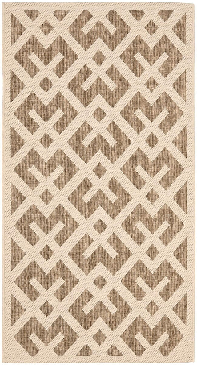 Safavieh Courtyard Cy6915 - 232 Brown / Bone Rugs - Safavieh - cy6915 - 232 - 5r