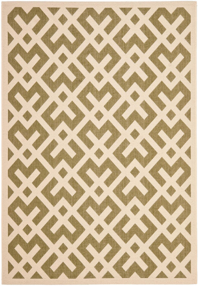 Safavieh Courtyard Cy6915 - 234 Green / Bone Rugs - Safavieh - cy6915 - 234 - 4sq