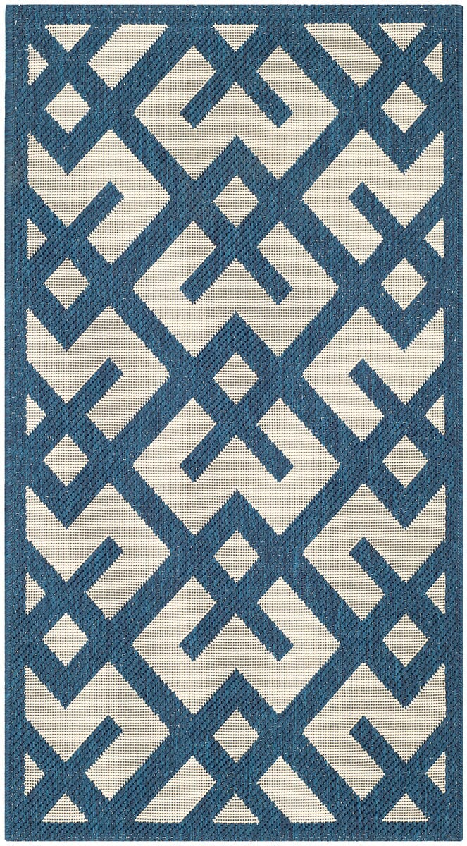 Safavieh Courtyard Cy6915 - 268 Navy / Beige Rugs - Safavieh - cy6915 - 268 - 5r