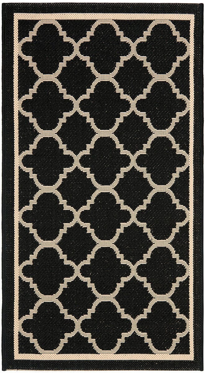 Safavieh Courtyard Cy6918 - 226 Black / Beige Rugs - Safavieh - cy6918 - 226 - 4r
