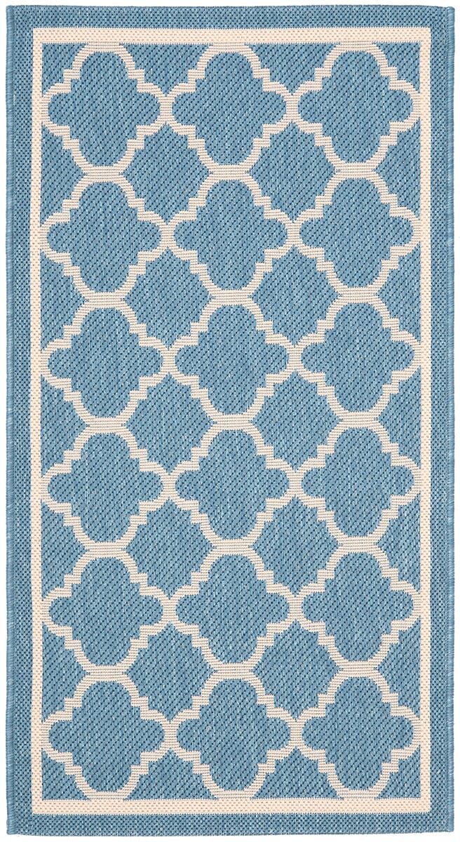 Safavieh Courtyard Cy6918 - 243 Blue / Beige Rugs - Safavieh - cy6918 - 243 - 4r
