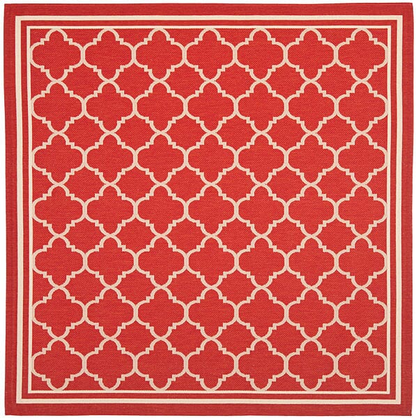 Safavieh Courtyard Cy6918 - 248 Red / Bone Rugs - Safavieh - cy6918 - 248 - 4sq