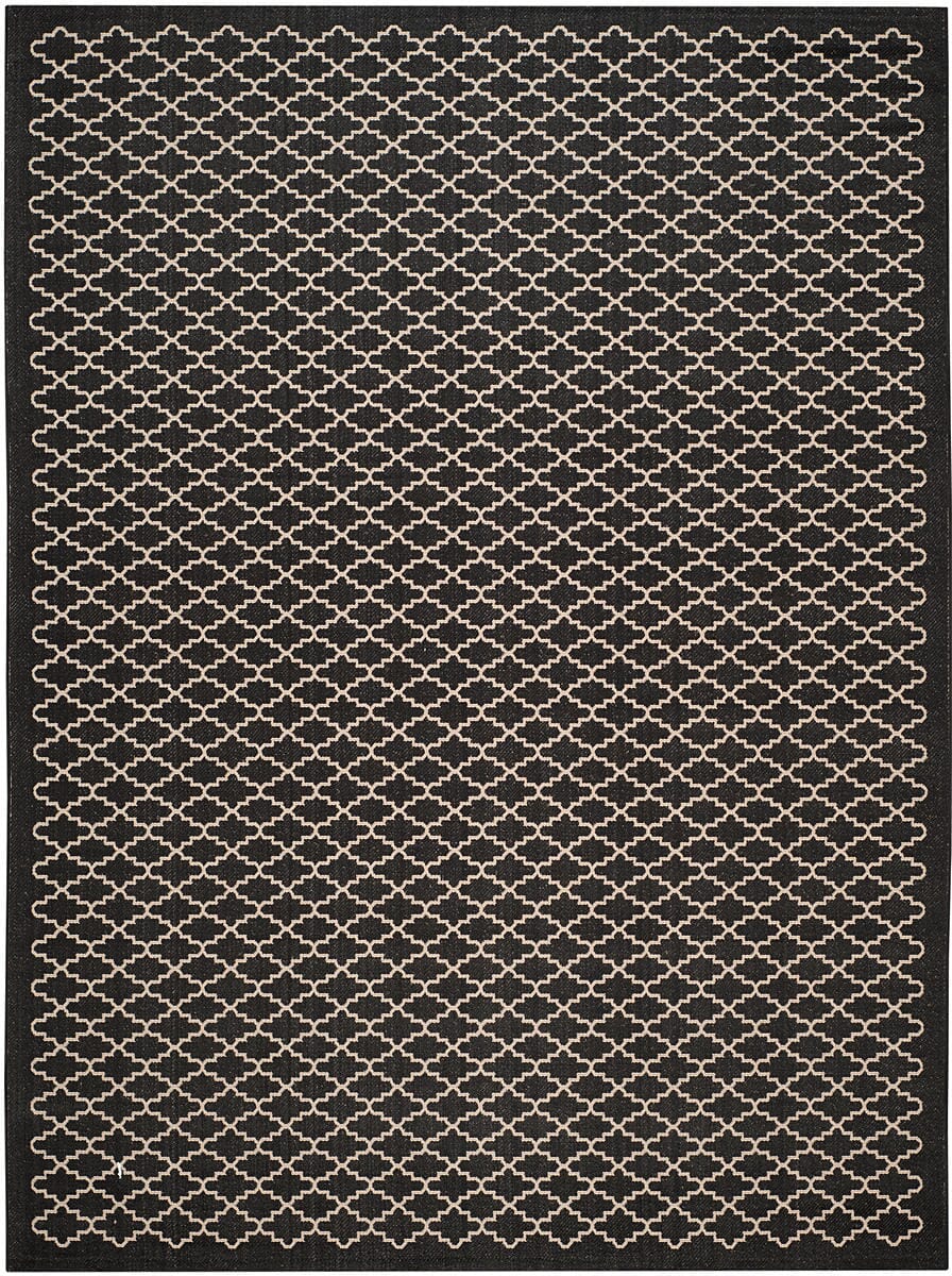 Safavieh Courtyard Cy6919 - 226 Black / Beige Rugs - Safavieh - cy6919 - 226 - 5r
