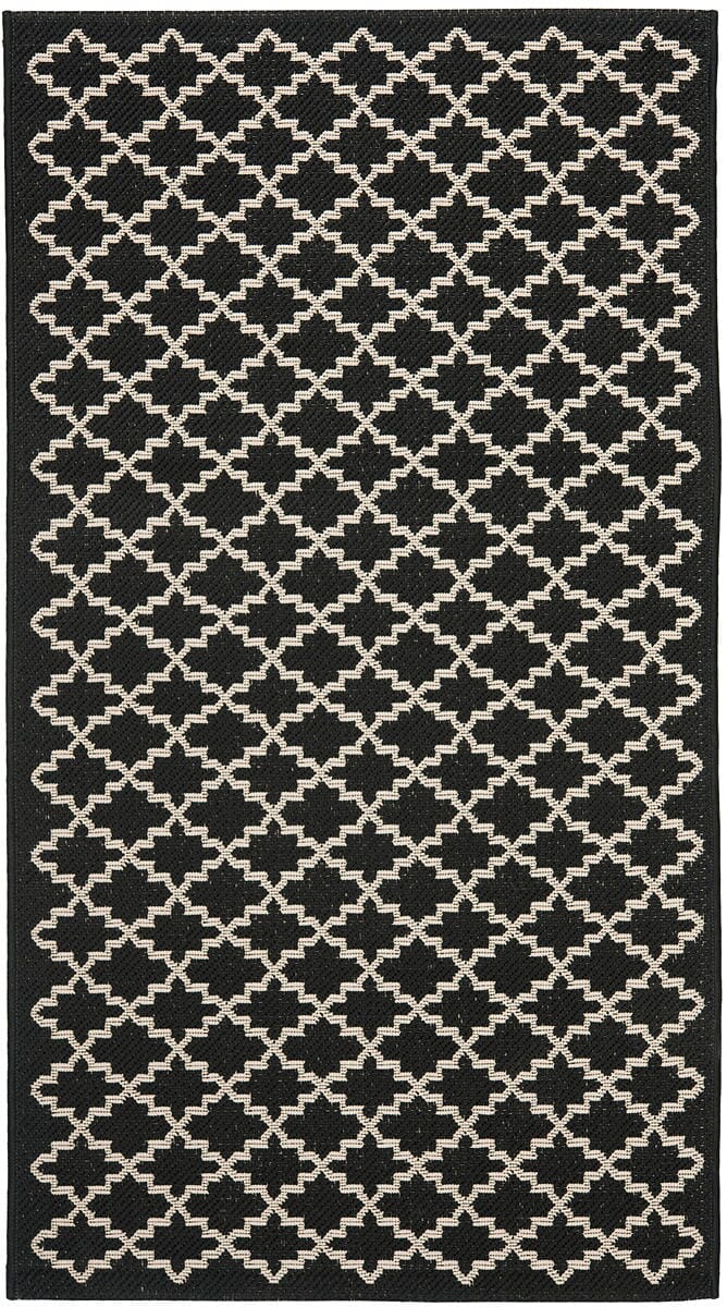 Safavieh Courtyard Cy6919 - 226 Black / Beige Rugs - Safavieh - cy6919 - 226 - 5r