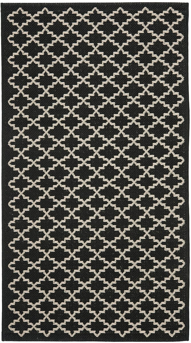 Safavieh Courtyard Cy6919 - 226 Black / Beige Rugs - Safavieh - cy6919 - 226 - 5r