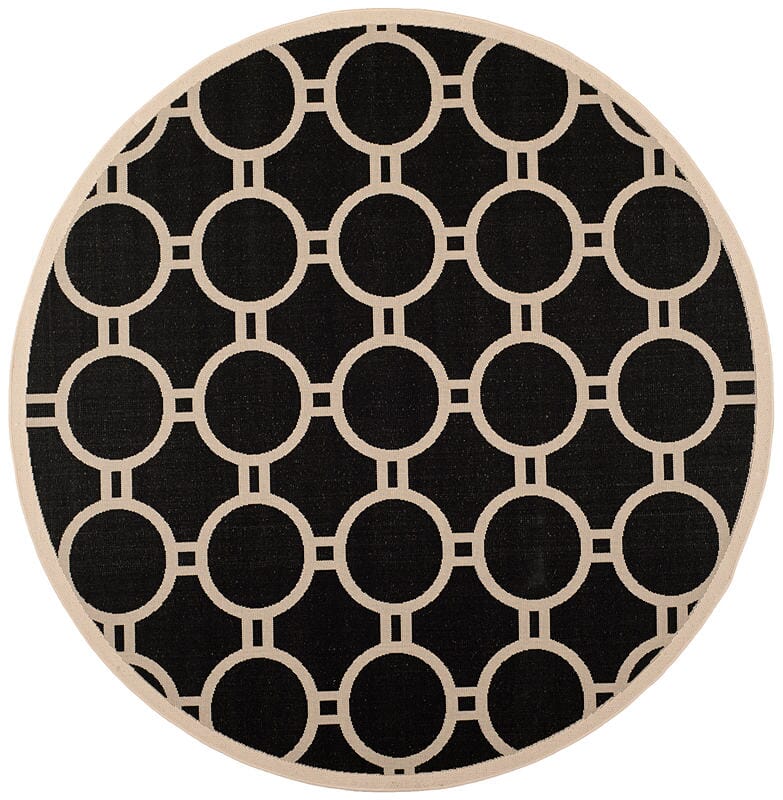 Safavieh Courtyard Cy6924 - 266 Black / Beige Rugs - Safavieh - cy6924 - 266 - 8r