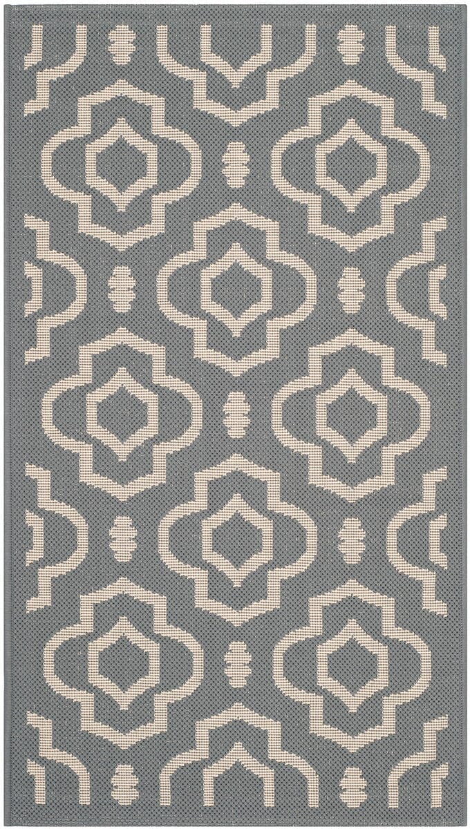 Safavieh Courtyard Cy6926 - 246 Anthracite / Beige Rugs - Safavieh - cy6926 - 246 - 5r